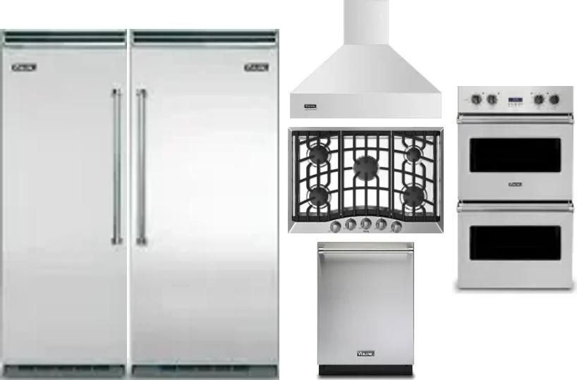 6 Piece Package Includes Refrigerator, Freezer, Cooktop, Wall Oven, Hood And Dishwasher