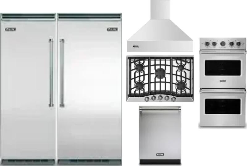 6 Piece Package Includes Refrigerator, Freezer, Cooktop, Wall Oven, Hood And Dishwasher