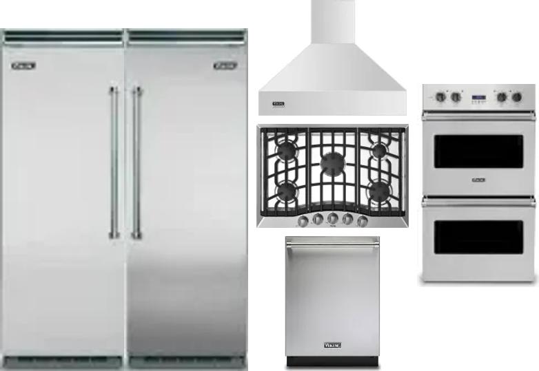 6 Piece Package Includes Refrigerator, Freezer, Cooktop, Wall Oven, Hood And Dishwasher