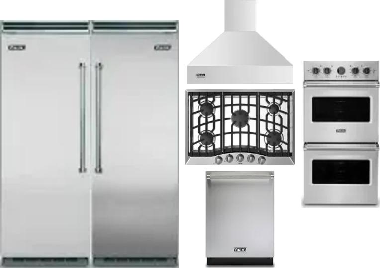6 Piece Package Includes Refrigerator, Freezer, Cooktop, Wall Oven, Hood And Dishwasher