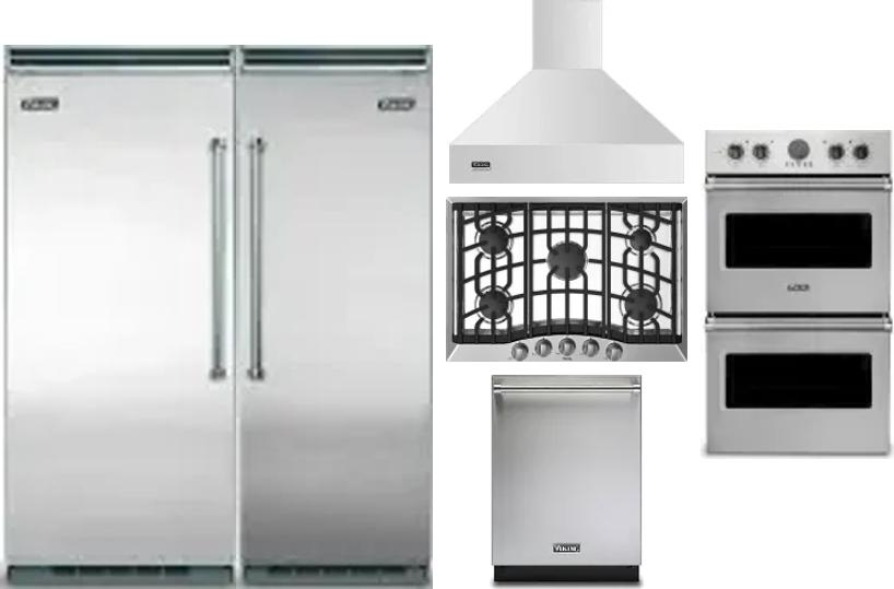 6 Piece Package Includes Refrigerator, Freezer, Cooktop, Wall Oven, Hood And Dishwasher