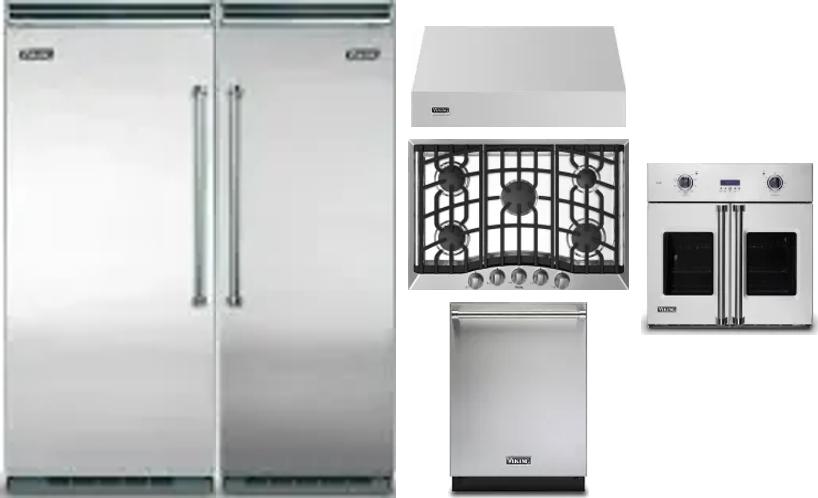 6 Piece Package Includes Refrigerator, Freezer, Cooktop, Wall Oven, Hood And Dishwasher