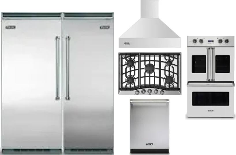 6 Piece Package Includes Refrigerator, Freezer, Cooktop, Wall Oven, Hood And Dishwasher