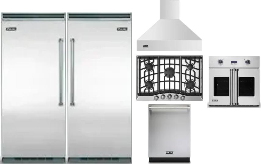 6 Piece Package Includes Refrigerator, Freezer, Cooktop, Wall Oven, Hood And Dishwasher