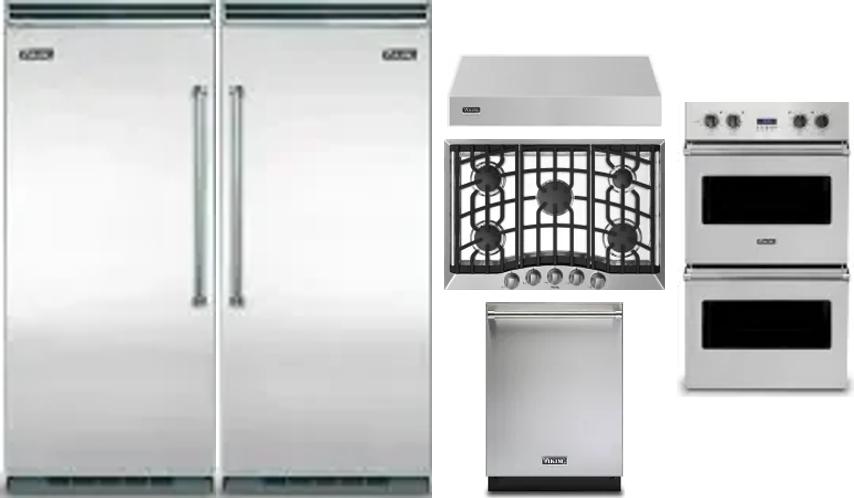 6 Piece Package Includes Refrigerator, Freezer, Cooktop, Wall Oven, Hood And Dishwasher
