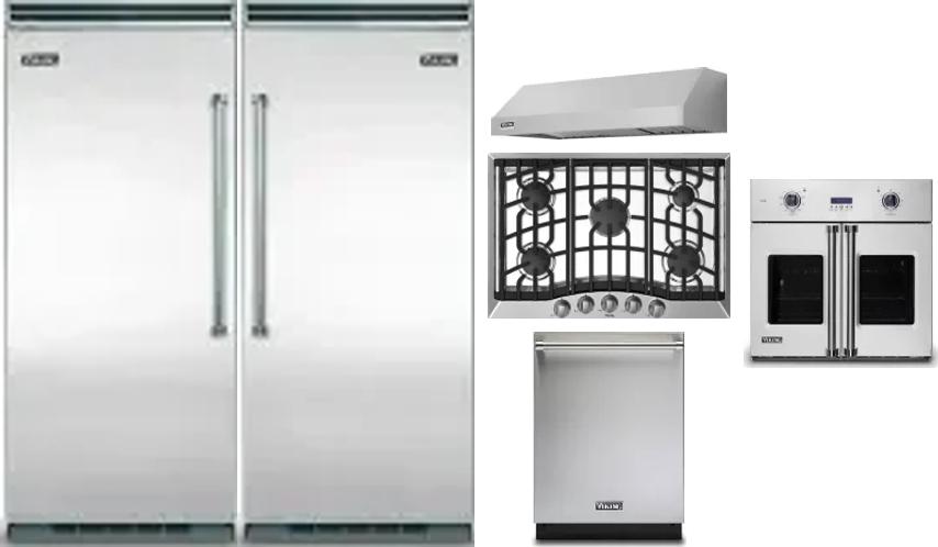 6 Piece Package Includes Refrigerator, Freezer, Cooktop, Wall Oven, Hood And Dishwasher