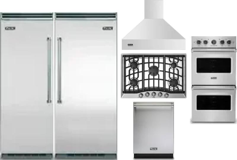 6 Piece Package Includes Refrigerator, Freezer, Cooktop, Wall Oven, Hood And Dishwasher
