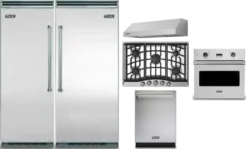 6 Piece Package Includes Refrigerator, Freezer, Cooktop, Wall Oven, Hood And Dishwasher