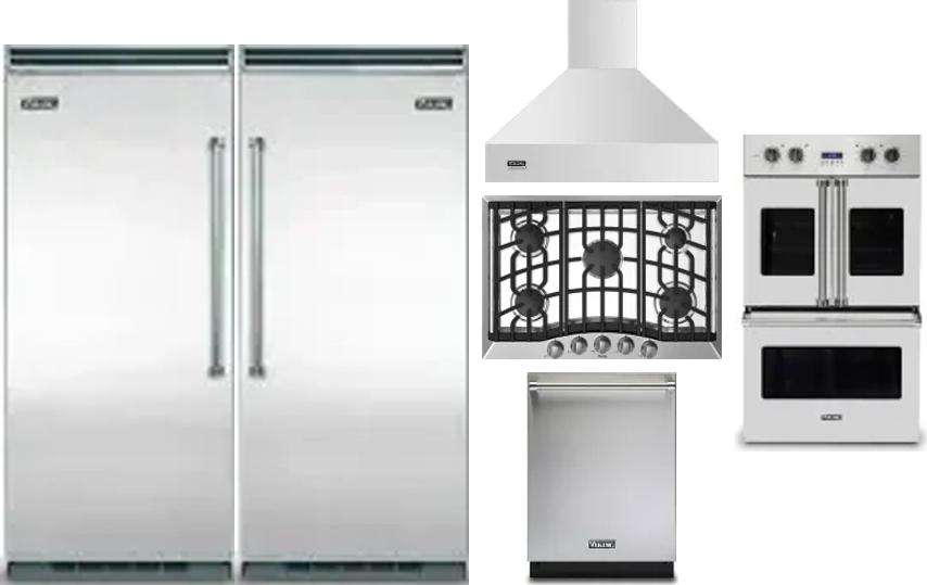 6 Piece Package Includes Refrigerator, Freezer, Cooktop, Wall Oven, Hood And Dishwasher