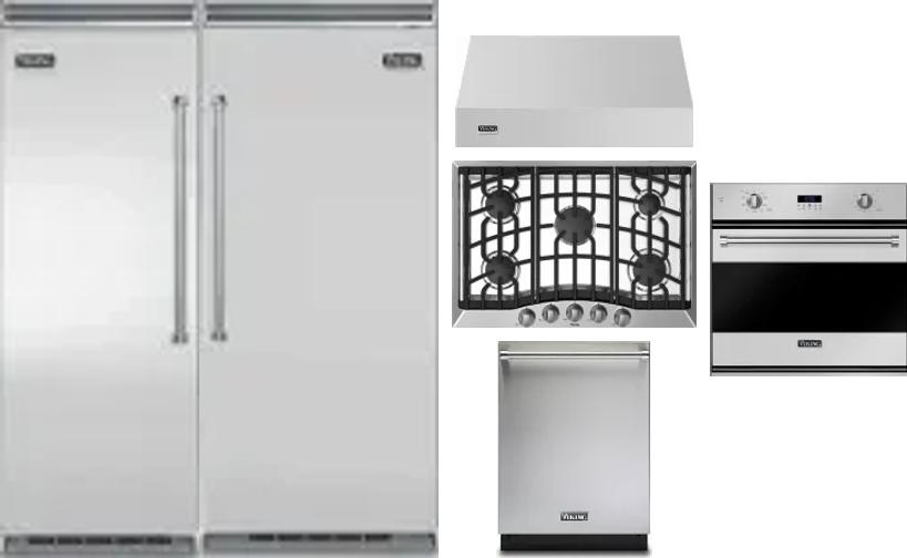 6 Piece Package Includes Refrigerator, Freezer, Cooktop, Wall Oven, Hood And Dishwasher
