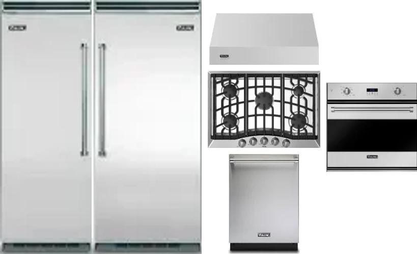 6 Piece Package Includes Refrigerator, Freezer, Cooktop, Wall Oven, Hood And Dishwasher