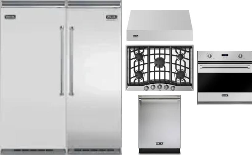 6 Piece Package Includes Refrigerator, Freezer, Cooktop, Wall Oven, Hood And Dishwasher
