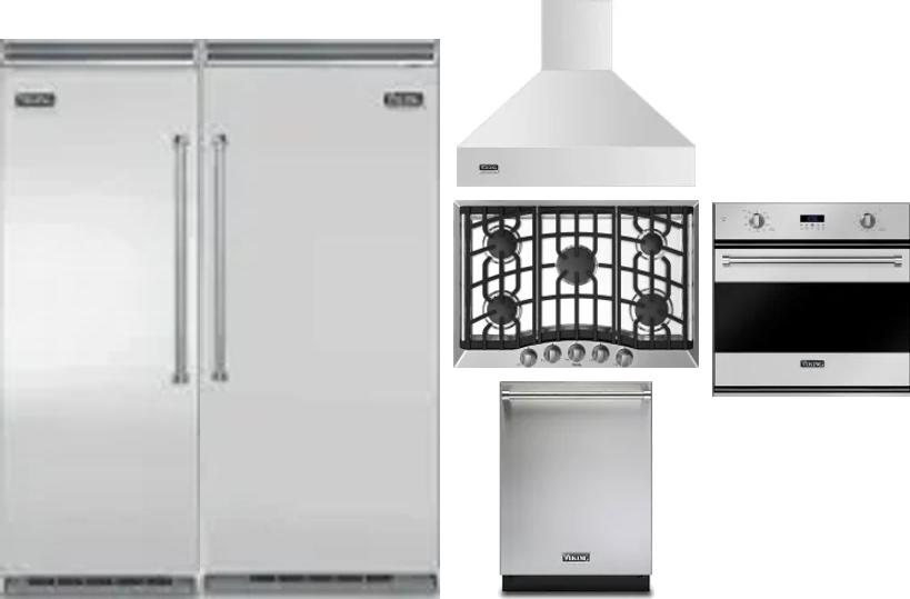 6 Piece Package Includes Refrigerator, Freezer, Cooktop, Wall Oven, Hood And Dishwasher