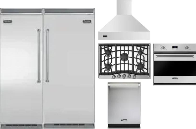 6 Piece Package Includes Refrigerator, Freezer, Cooktop, Wall Oven, Hood And Dishwasher