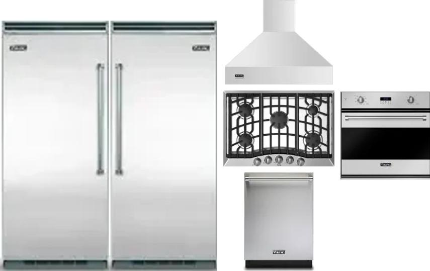 6 Piece Package Includes Refrigerator, Freezer, Cooktop, Wall Oven, Hood And Dishwasher
