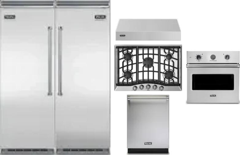 6 Piece Package Includes Refrigerator, Freezer, Cooktop, Wall Oven, Hood And Dishwasher