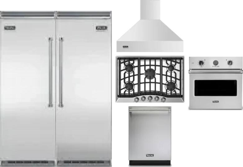 6 Piece Package Includes Refrigerator, Freezer, Cooktop, Wall Oven, Hood And Dishwasher