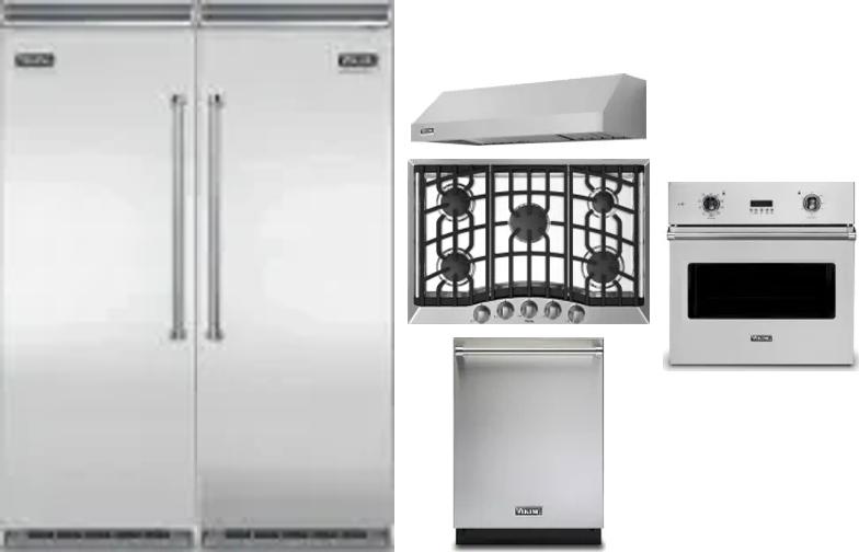6 Piece Package Includes Refrigerator, Freezer, Cooktop, Wall Oven, Hood And Dishwasher