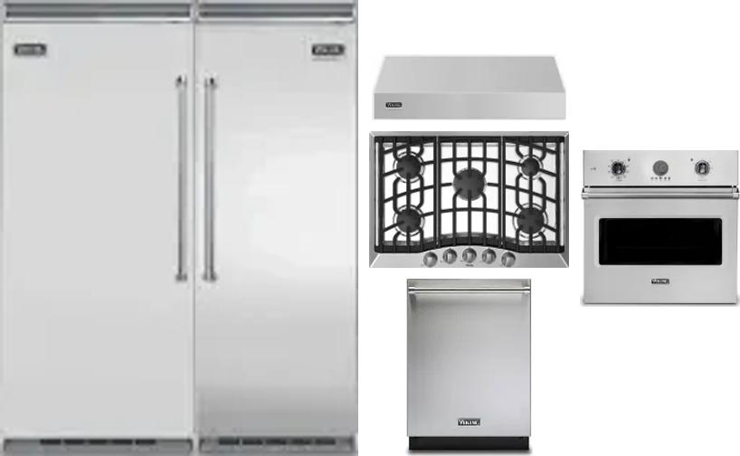 6 Piece Package Includes Refrigerator, Freezer, Cooktop, Wall Oven, Hood And Dishwasher