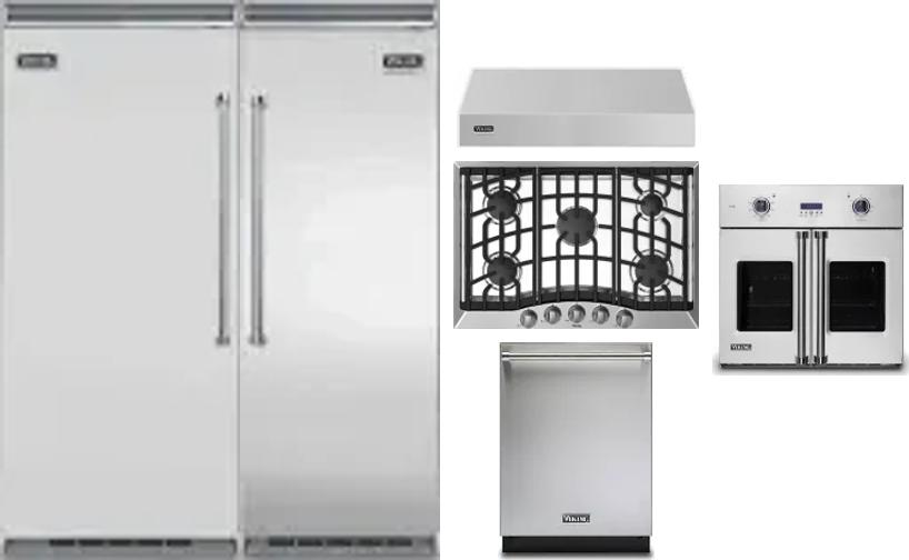 6 Piece Package Includes Refrigerator, Freezer, Cooktop, Wall Oven, Hood And Dishwasher