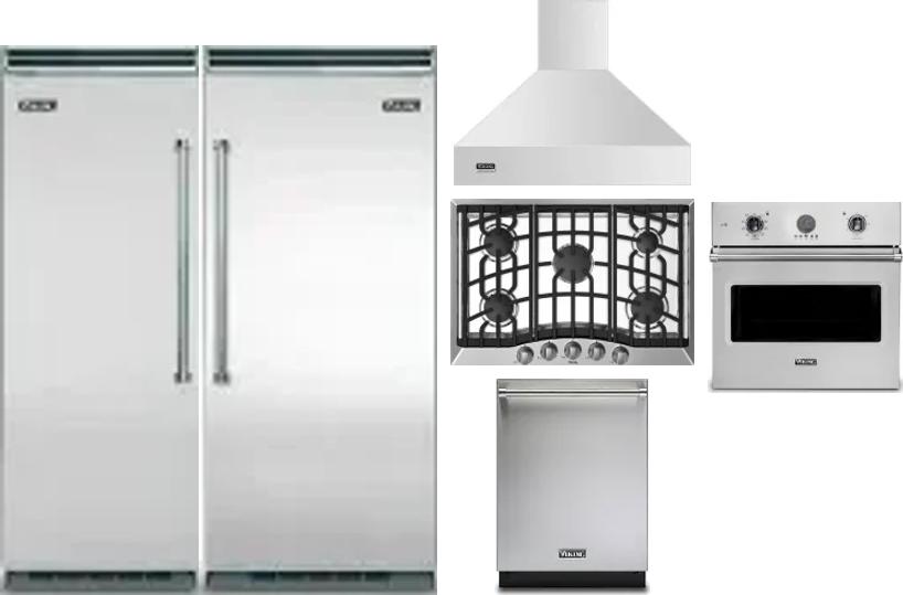 6 Piece Package Includes Refrigerator, Freezer, Cooktop, Wall Oven, Hood And Dishwasher