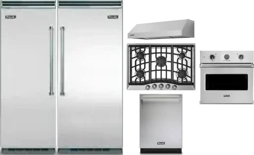 6 Piece Package Includes Refrigerator, Freezer, Cooktop, Wall Oven, Hood And Dishwasher