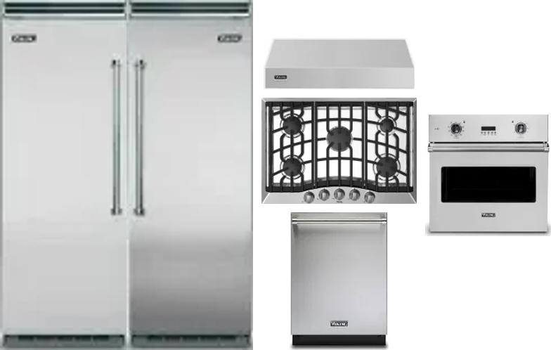 6 Piece Package Includes Refrigerator, Freezer, Cooktop, Wall Oven, Hood And Dishwasher