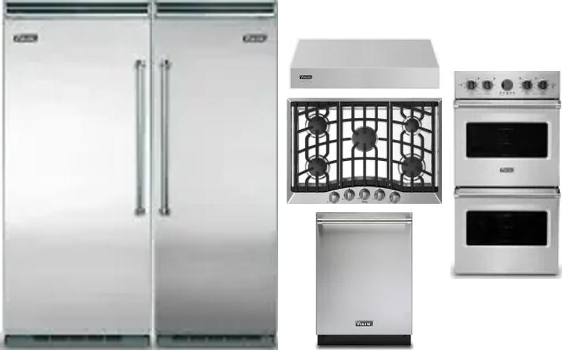 6 Piece Package Includes Refrigerator, Freezer, Cooktop, Wall Oven, Hood And Dishwasher