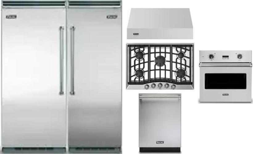 6 Piece Package Includes Refrigerator, Freezer, Cooktop, Wall Oven, Hood And Dishwasher
