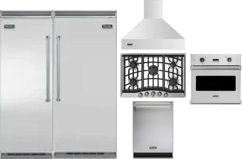 6 Piece Package Includes Refrigerator, Freezer, Cooktop, Wall Oven, Hood And Dishwasher