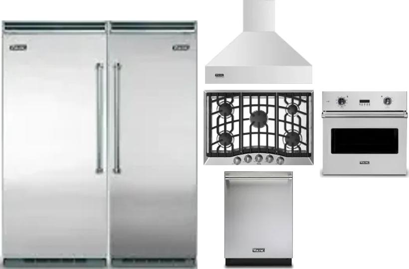 6 Piece Package Includes Refrigerator, Freezer, Cooktop, Wall Oven, Hood And Dishwasher