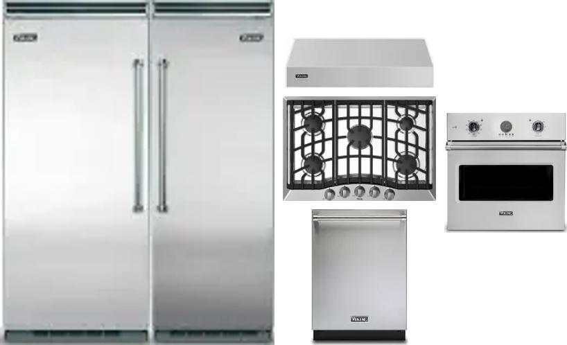 6 Piece Package Includes Refrigerator, Freezer, Cooktop, Wall Oven, Hood And Dishwasher