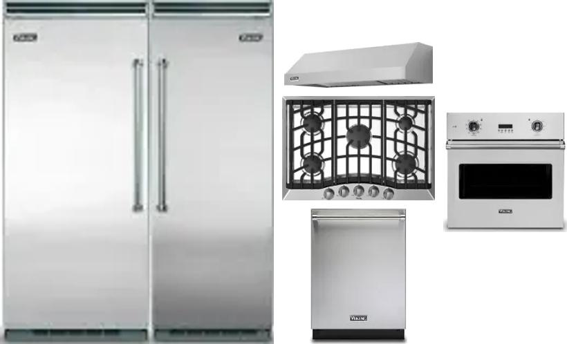 6 Piece Package Includes Refrigerator, Freezer, Cooktop, Wall Oven, Hood And Dishwasher
