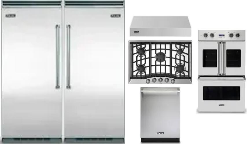 6 Piece Package Includes Refrigerator, Freezer, Cooktop, Wall Oven, Hood And Dishwasher