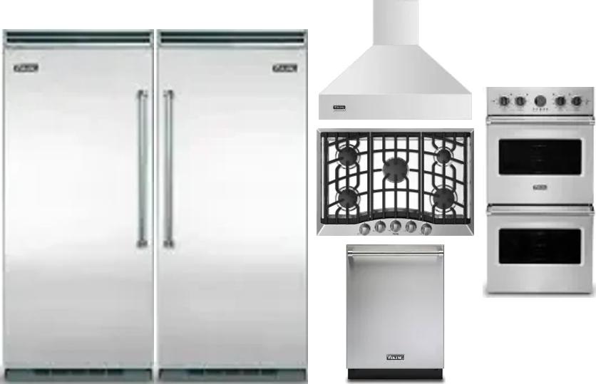6 Piece Package Includes Refrigerator, Freezer, Cooktop, Wall Oven, Hood And Dishwasher