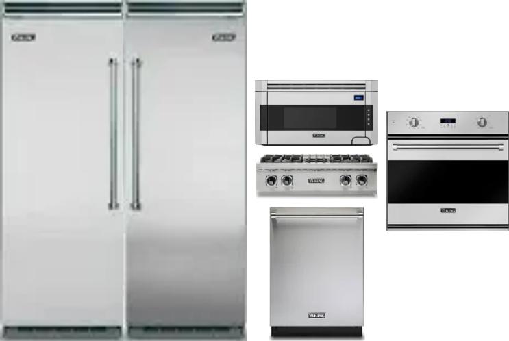 6 Piece Package Includes Refrigerator, Freezer, Cooktop, Wall Oven, Microwave And Dishwasher