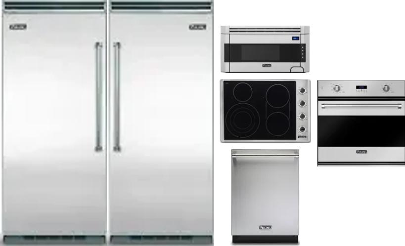 6 Piece Package Includes Refrigerator, Freezer, Cooktop, Wall Oven, Microwave And Dishwasher