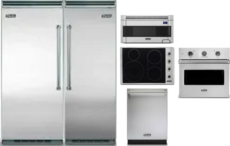6 Piece Package Includes Refrigerator, Freezer, Cooktop, Wall Oven, Microwave And Dishwasher