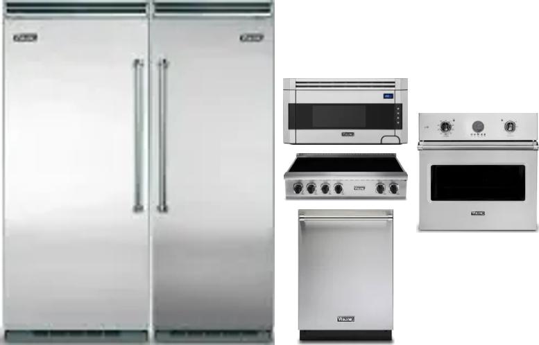 6 Piece Package Includes Refrigerator, Freezer, Cooktop, Wall Oven, Microwave And Dishwasher