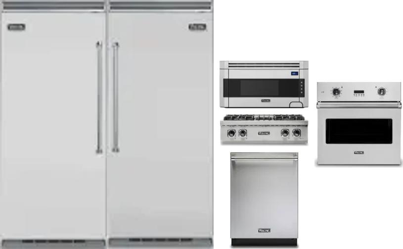 6 Piece Package Includes Refrigerator, Freezer, Cooktop, Wall Oven, Microwave And Dishwasher