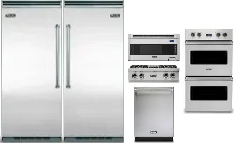 6 Piece Package Includes Refrigerator, Freezer, Cooktop, Wall Oven, Microwave And Dishwasher