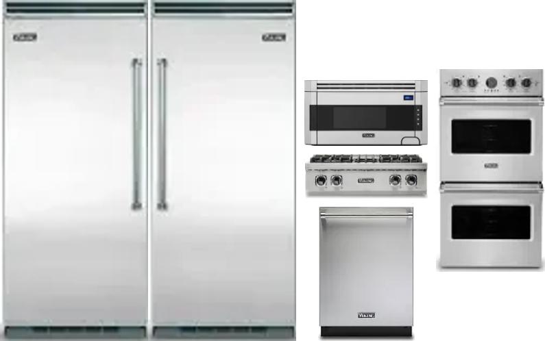 6 Piece Package Includes Refrigerator, Freezer, Cooktop, Wall Oven, Microwave And Dishwasher