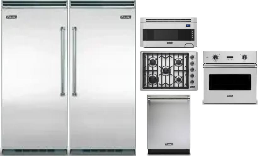 6 Piece Package Includes Refrigerator, Freezer, Cooktop, Wall Oven, Microwave And Dishwasher
