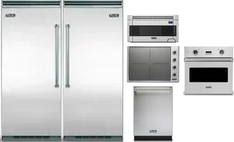 6 Piece Package Includes Refrigerator, Freezer, Cooktop, Wall Oven, Microwave And Dishwasher