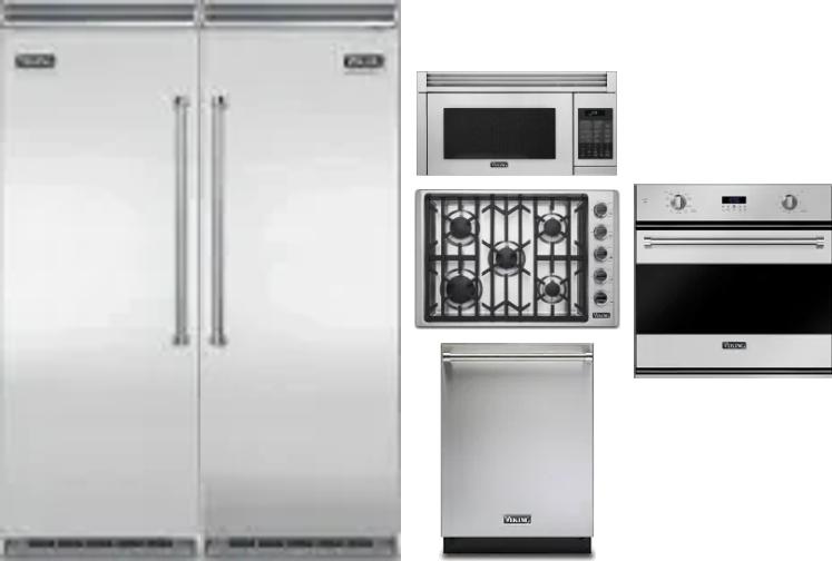 6 Piece Package Includes Refrigerator, Freezer, Cooktop, Wall Oven, Microwave And Dishwasher
