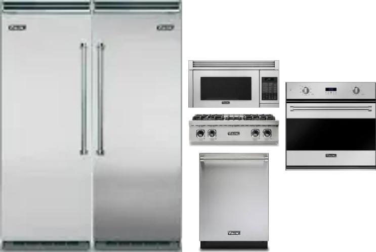 6 Piece Package Includes Refrigerator, Freezer, Cooktop, Wall Oven, Microwave And Dishwasher