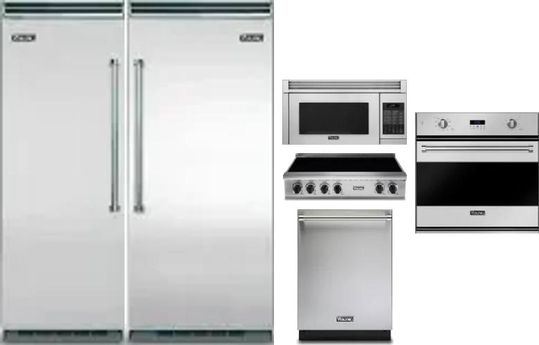 6 Piece Package Includes Refrigerator, Freezer, Cooktop, Wall Oven, Microwave And Dishwasher