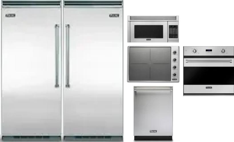 6 Piece Package Includes Refrigerator, Freezer, Cooktop, Wall Oven, Microwave And Dishwasher