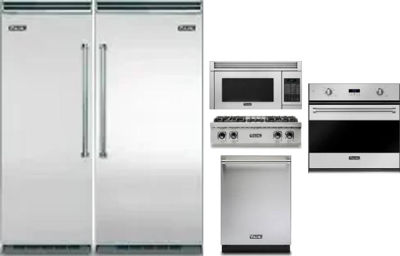 6 Piece Package Includes Refrigerator, Freezer, Cooktop, Wall Oven, Microwave And Dishwasher