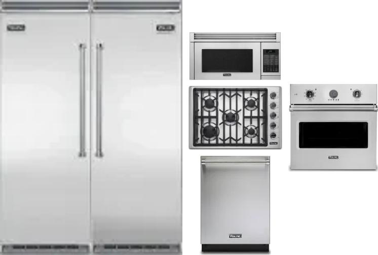 6 Piece Package Includes Refrigerator, Freezer, Cooktop, Wall Oven, Microwave And Dishwasher